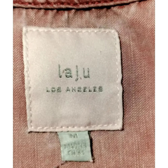 LAJU size Medium Sleeveless Tank Dress Red Washed pockets - Picture 2 of 8